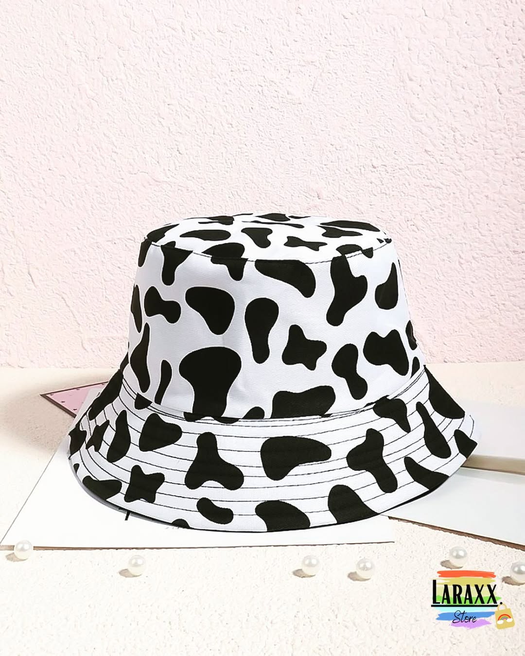 Sombrero reversible 2 en 1 estampado de vaca