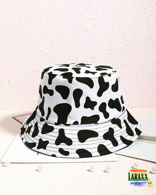 Sombrero reversible 2 en 1 estampado de vaca