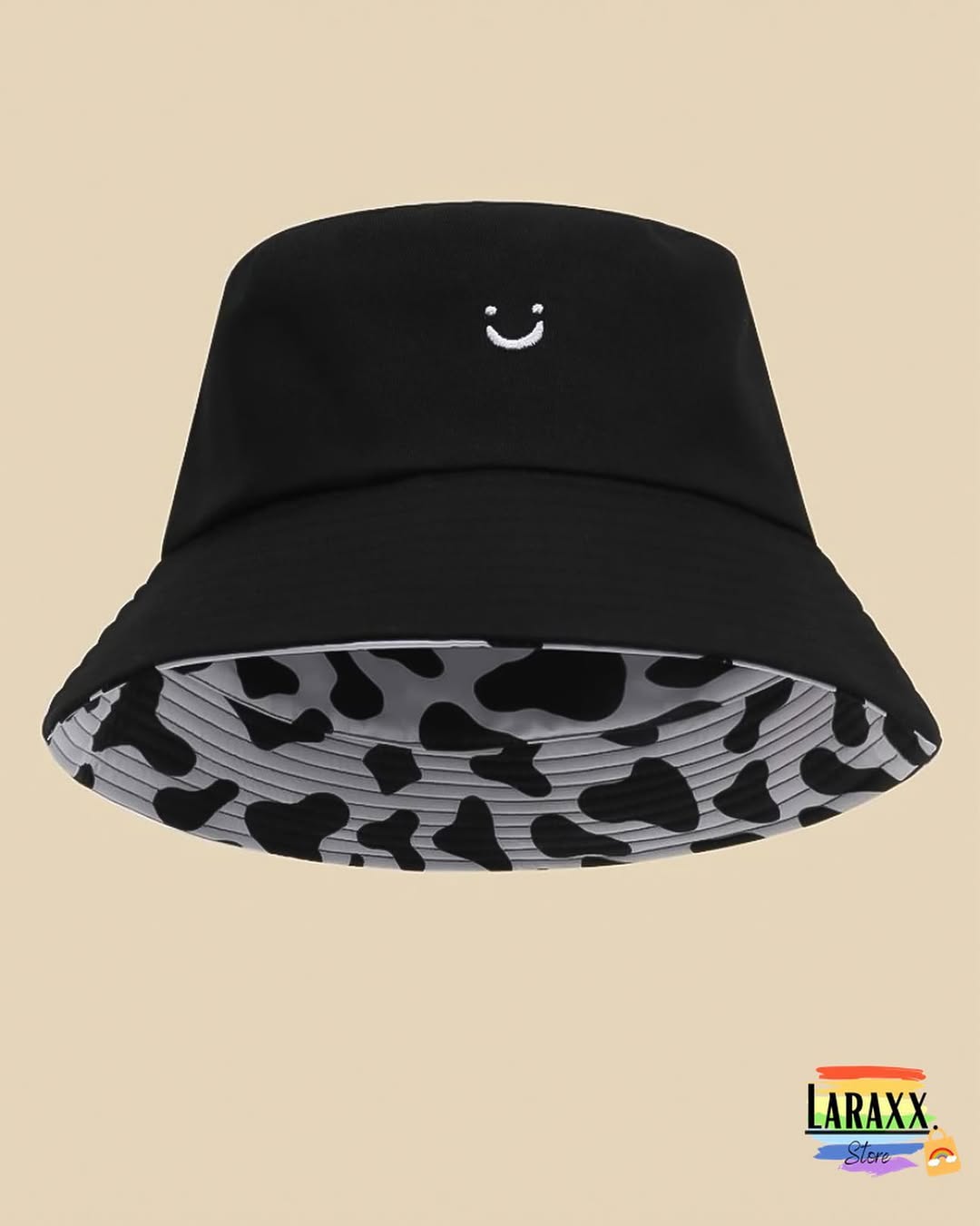 Sombrero reversible 2 en 1 estampado de vaca