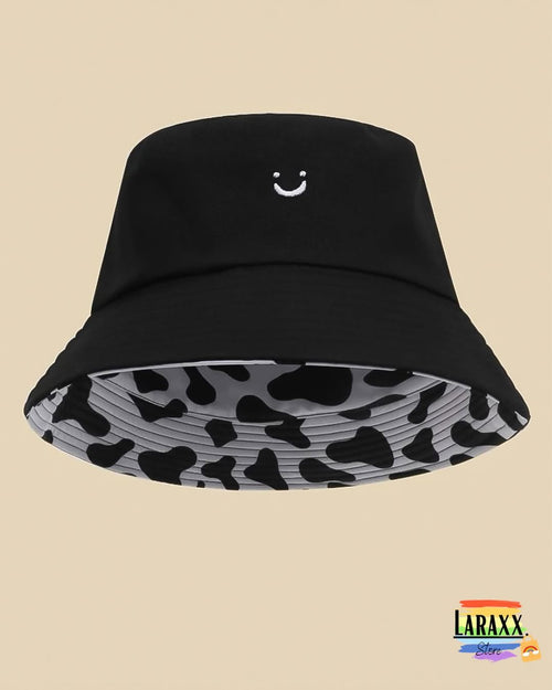 Sombrero reversible 2 en 1 estampado de vaca