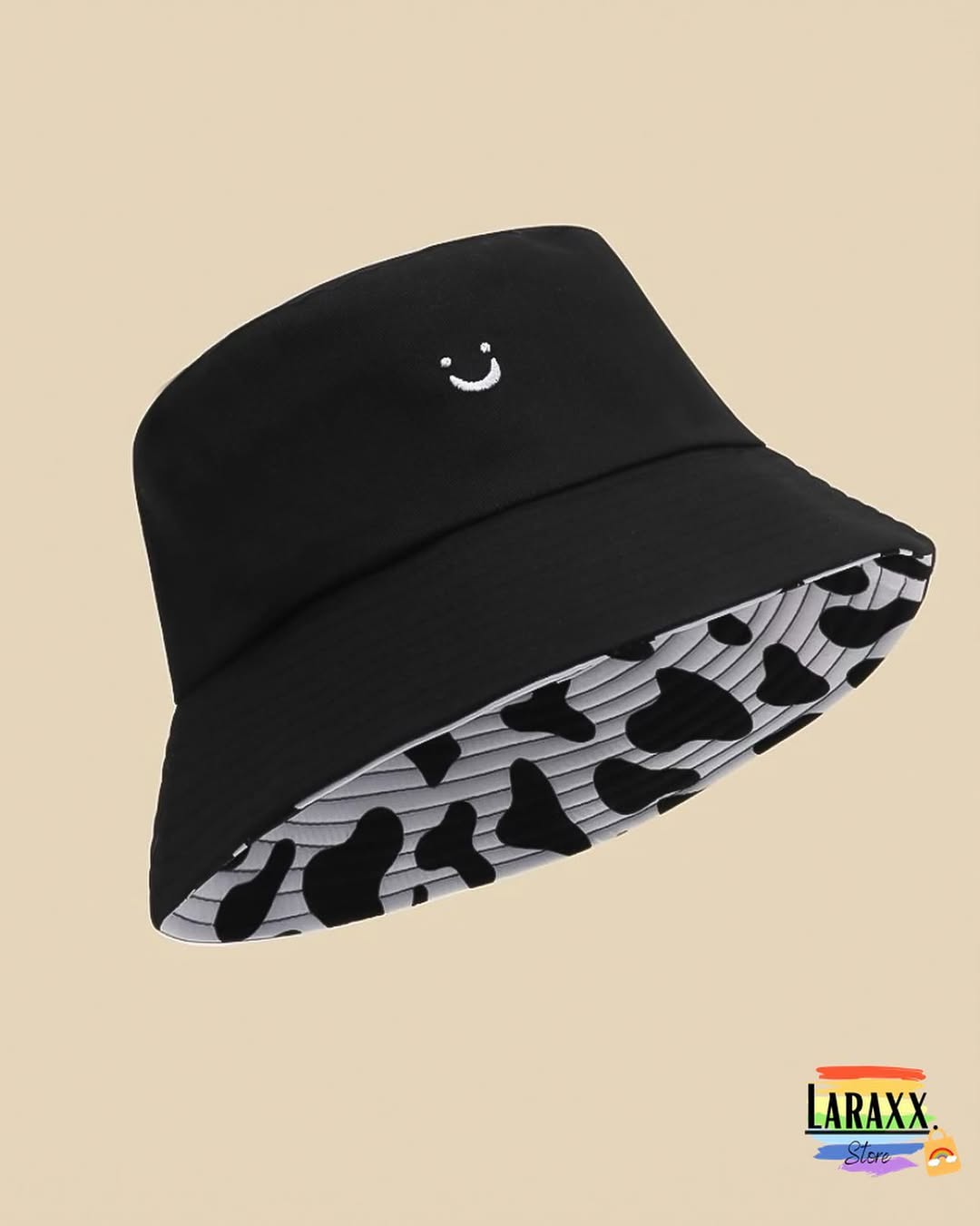 Sombrero reversible 2 en 1 estampado de vaca